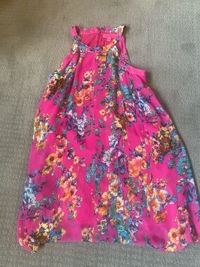 Betsey Johnson Pink Floral Dress Top Size 12
